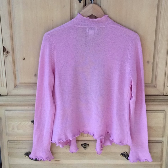 HP🎉Neiman Marcus Cashmere Ruffle Cardigan - Large - Picture 3 of 4